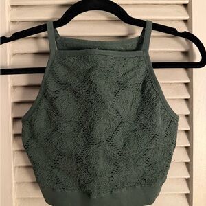 Aerie Green Lace Crop Top